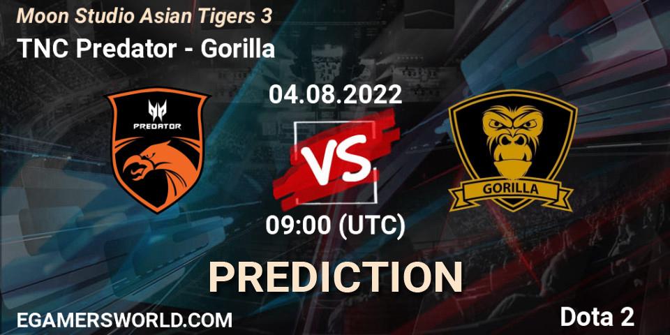 TNC Predator contre Gorilla : prédiction de match. 04.08.2022 at 09:06. Dota 2, Moon Studio Asian Tigers 3