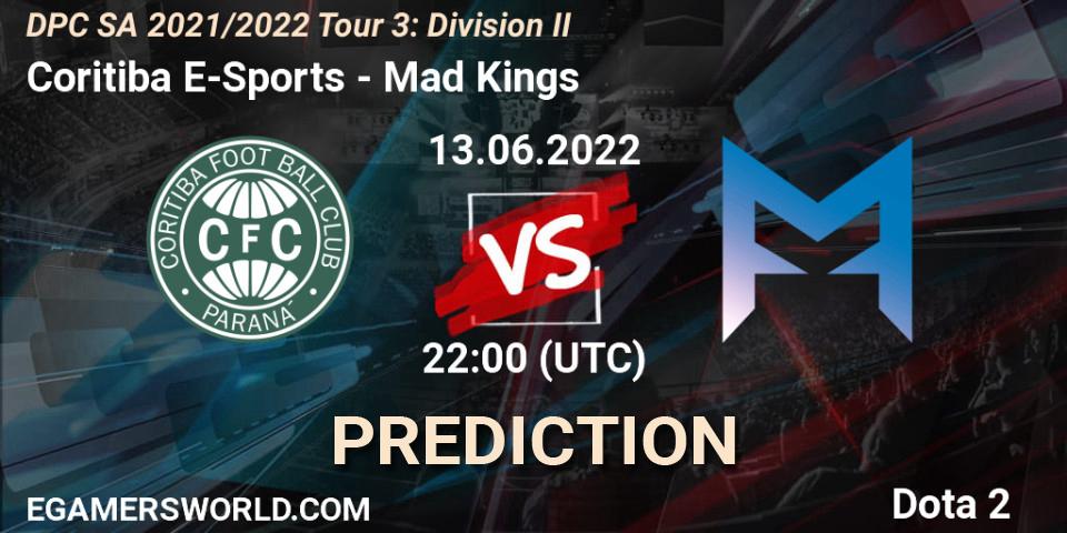 Coritiba E-Sports contre Mad Kings : prédiction de match. 13.06.2022 at 22:00. Dota 2, DPC SA 2021/2022 Tour 3: Division II