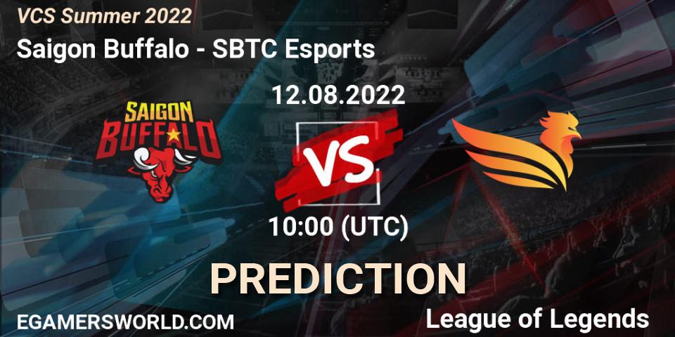 Saigon Buffalo contre SBTC Esports : prédiction de match. 12.08.2022 at 10:00. LoL, VCS Summer 2022