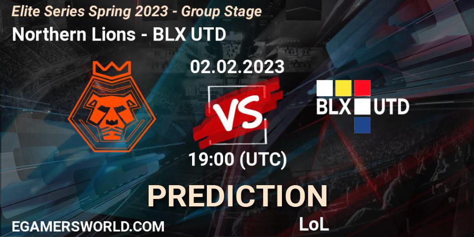 Northern Lions contre BLX UTD : prédiction de match. 02.02.2023 at 19:00. LoL, Elite Series Spring 2023 - Group Stage