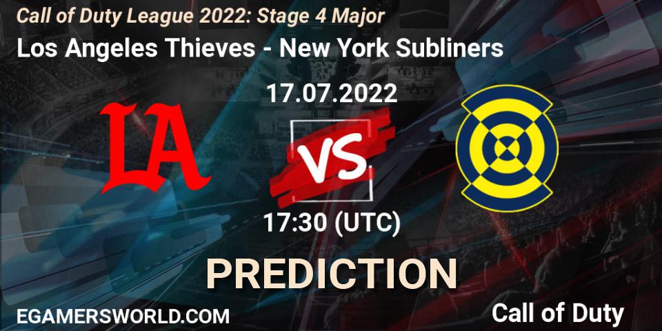 Los Angeles Thieves contre New York Subliners : prédiction de match. 17.07.2022 at 17:30. Call of Duty, Call of Duty League 2022: Stage 4 Major