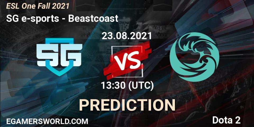 SG e-sports contre Beastcoast : prédiction de match. 23.08.2021 at 13:28. Dota 2, ESL One Fall 2021