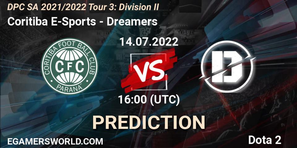 Coritiba E-Sports contre Dreamers : prédiction de match. 14.07.2022 at 16:02. Dota 2, DPC SA 2021/2022 Tour 3: Division II