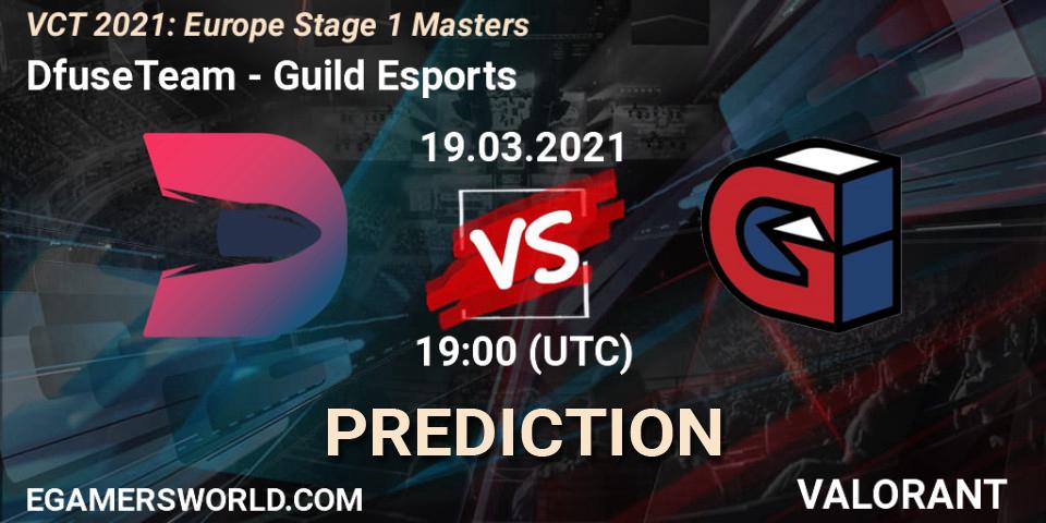 DfuseTeam contre Guild Esports : prédiction de match. 19.03.2021 at 19:00. VALORANT, VCT 2021: Europe Stage 1 Masters