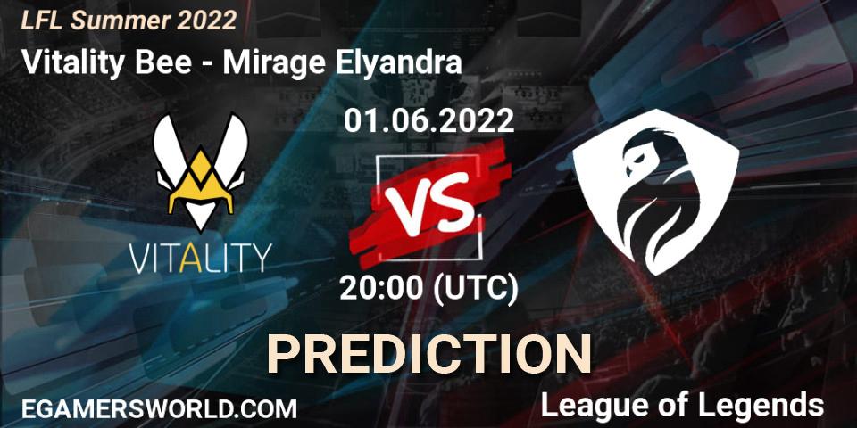 Vitality Bee contre Mirage Elyandra : prédiction de match. 01.06.2022 at 20:00. LoL, LFL Summer 2022