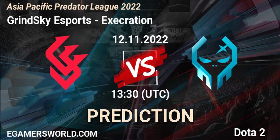 GrindSky Esports contre Execration : prédiction de match. 12.11.2022 at 13:43. Dota 2, Asia Pacific Predator League 2022