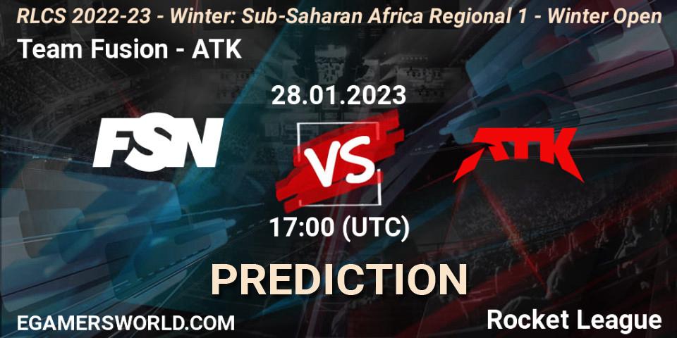Team Fusion contre ATK : prédiction de match. 28.01.23. Rocket League, RLCS 2022-23 - Winter: Sub-Saharan Africa Regional 1 - Winter Open