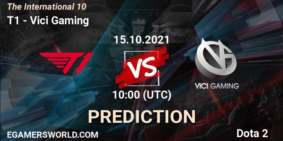 T1 contre Vici Gaming : prédiction de match. 15.10.2021 at 09:46. Dota 2, The Internationa 2021