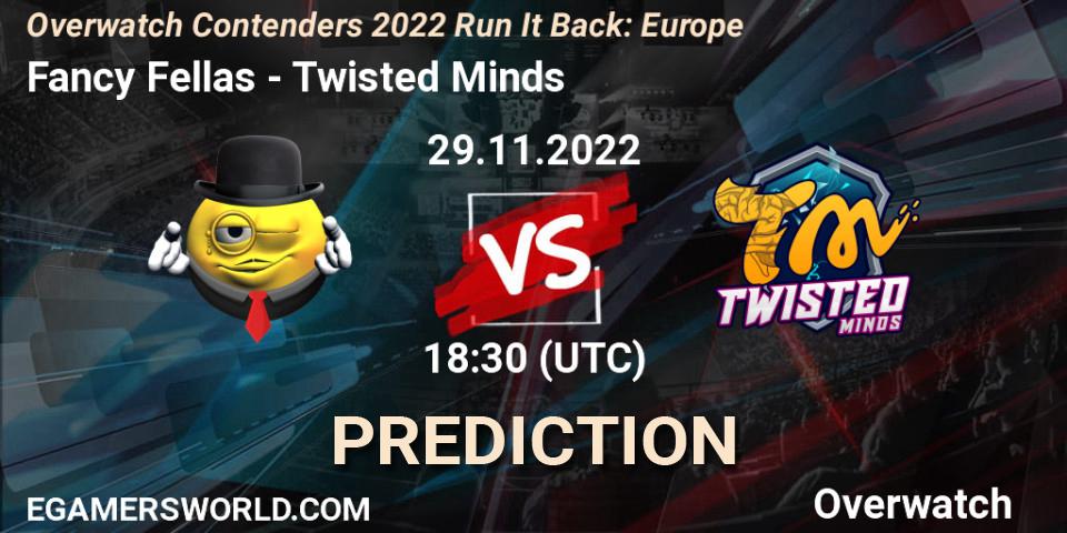 Fancy Fellas contre Twisted Minds : prédiction de match. 08.12.2022 at 18:55. Overwatch, Overwatch Contenders 2022 Run It Back: Europe