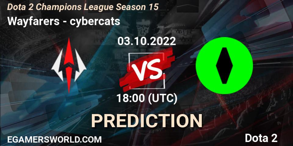 Wayfarers contre cybercats : prédiction de match. 03.10.2022 at 18:07. Dota 2, Dota 2 Champions League Season 15