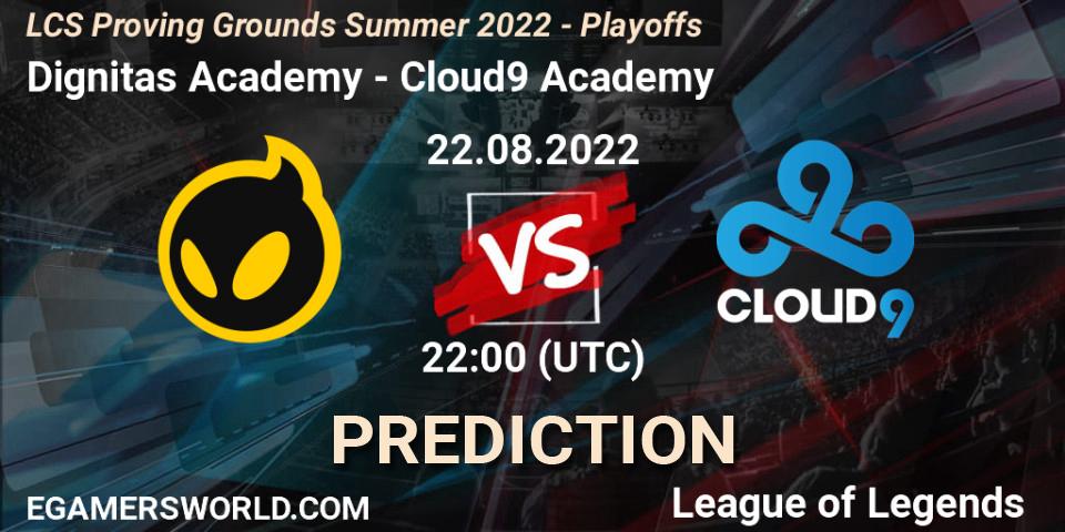 Dignitas Academy contre Cloud9 Academy : prédiction de match. 22.08.22. LoL, LCS Proving Grounds Summer 2022 - Playoffs