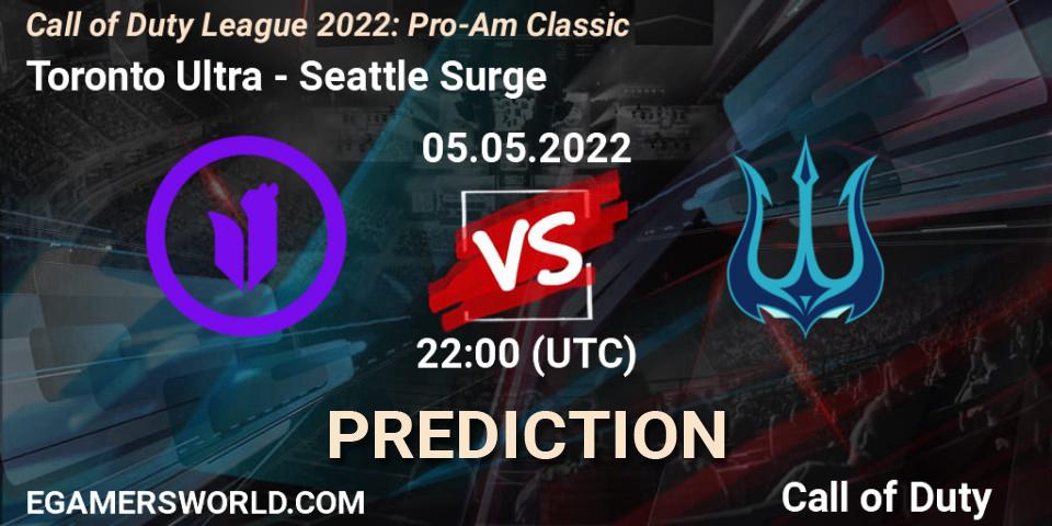 Toronto Ultra contre Seattle Surge : prédiction de match. 05.05.22. Call of Duty, Call of Duty League 2022: Pro-Am Classic