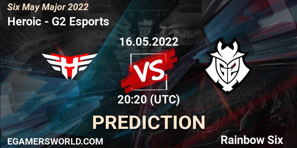 Heroic contre G2 Esports : prédiction de match. 16.05.2022 at 20:20. Rainbow Six, Six Charlotte Major 2022