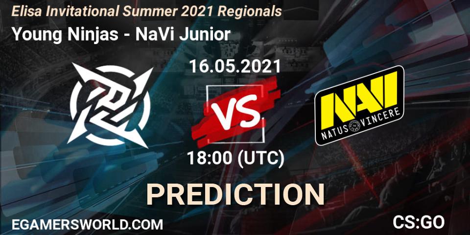 Young Ninjas contre NaVi Junior : prédiction de match. 16.05.2021 at 18:00. Counter-Strike (CS2), Elisa Invitational Summer 2021 Regionals