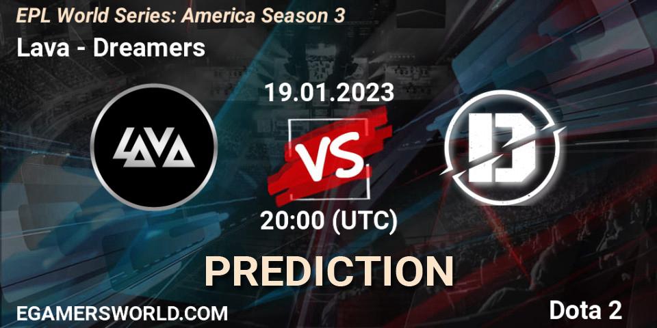 Lava contre Dreamers : prédiction de match. 19.01.23. Dota 2, EPL World Series: America Season 3