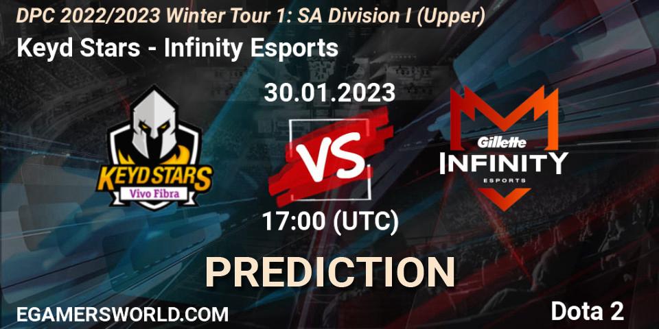 Keyd Stars contre Infinity Esports : prédiction de match. 30.01.23. Dota 2, DPC 2022/2023 Winter Tour 1: SA Division I (Upper) 