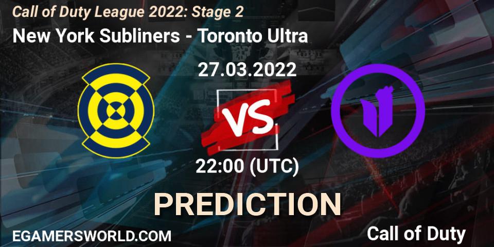 New York Subliners contre Toronto Ultra : prédiction de match. 27.03.22. Call of Duty, Call of Duty League 2022: Stage 2