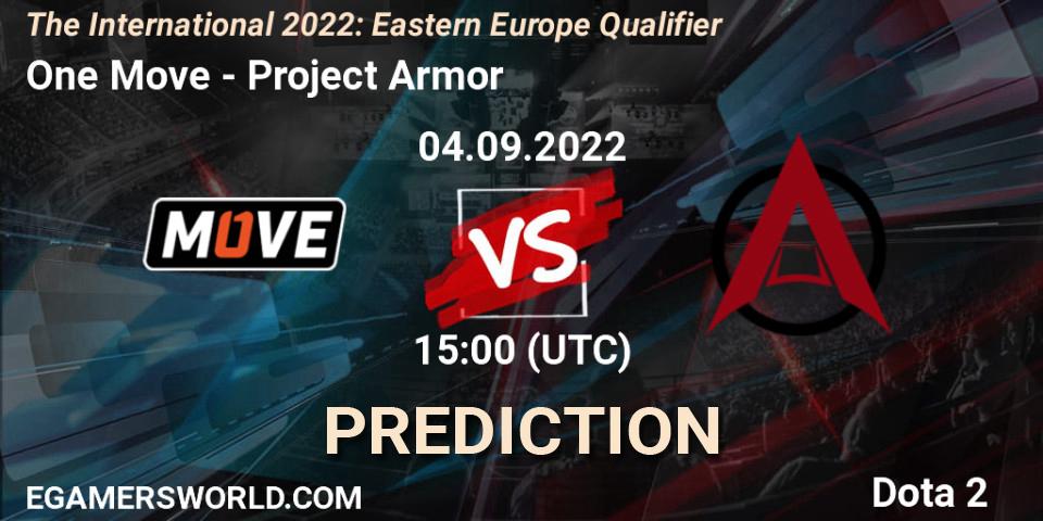 One Move contre Project Armor : prédiction de match. 04.09.22. Dota 2, The International 2022: Eastern Europe Qualifier
