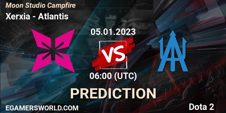 Xerxia contre Atlantis : prédiction de match. 05.01.2023 at 06:05. Dota 2, Moon Studio Campfire