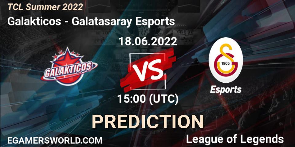 Galakticos contre Galatasaray Esports : prédiction de match. 18.06.2022 at 15:30. LoL, TCL Summer 2022