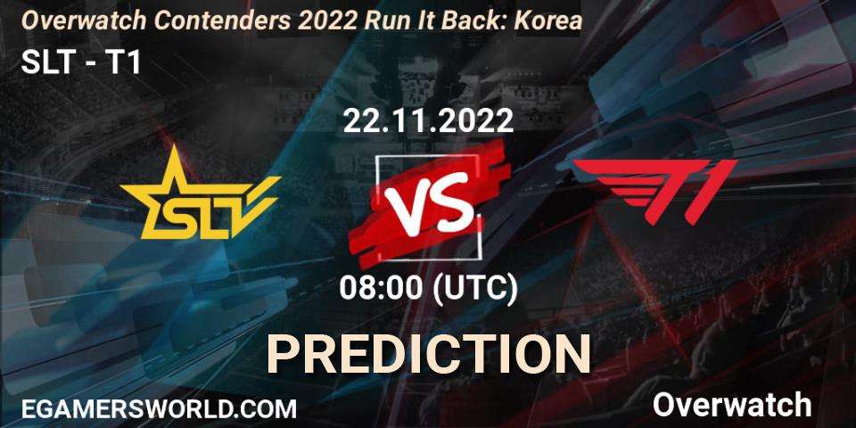 SLT contre T1 : prédiction de match. 22.11.22. Overwatch, Overwatch Contenders 2022 Run It Back: Korea