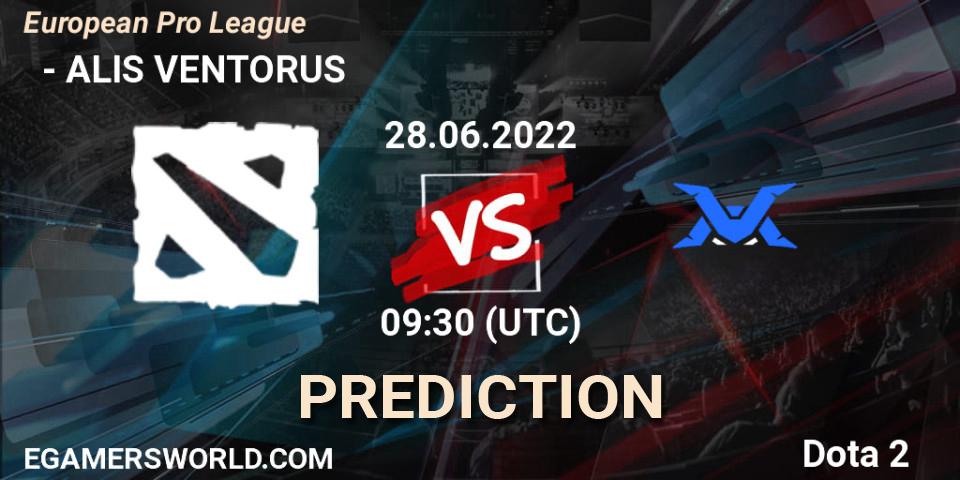  ФЕРЗИ contre ALIS VENTORUS : prédiction de match. 28.06.2022 at 09:32. Dota 2, European Pro League