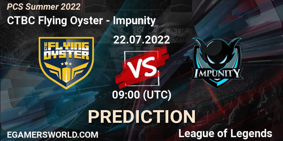 CTBC Flying Oyster contre Impunity : prédiction de match. 22.07.22. LoL, PCS Summer 2022