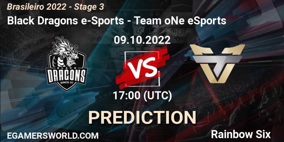Black Dragons e-Sports contre Team oNe eSports : prédiction de match. 09.10.2022 at 17:00. Rainbow Six, Brasileirão 2022 - Stage 3
