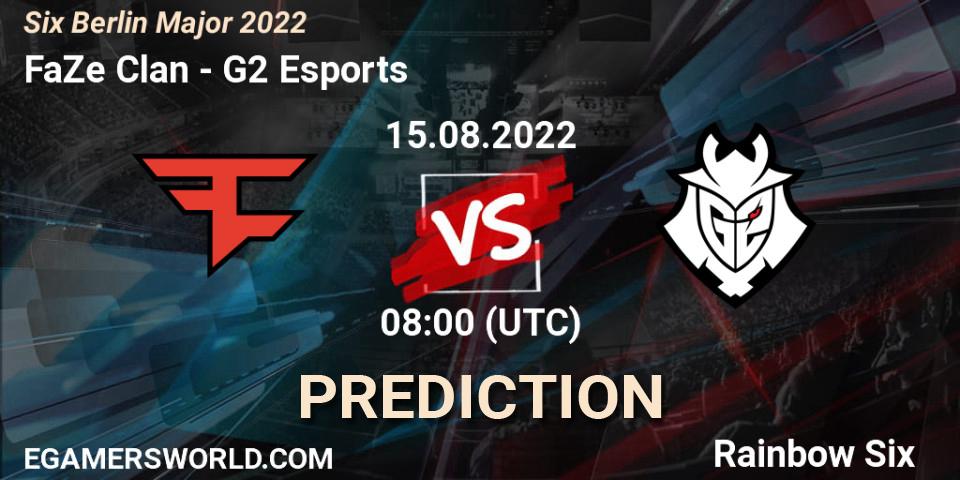 G2 Esports contre FaZe Clan : prédiction de match. 17.08.2022 at 18:40. Rainbow Six, Six Berlin Major 2022