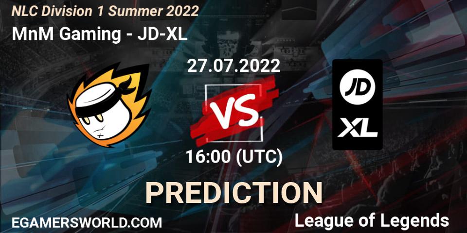 MnM Gaming contre JD-XL : prédiction de match. 27.07.2022 at 16:00. LoL, NLC Division 1 Summer 2022