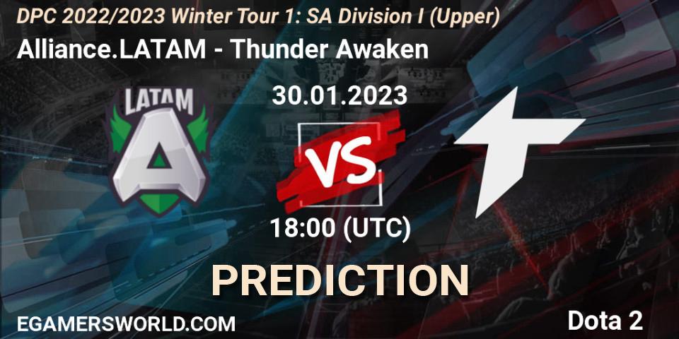Alliance.LATAM contre Thunder Awaken : prédiction de match. 30.01.23. Dota 2, DPC 2022/2023 Winter Tour 1: SA Division I (Upper) 