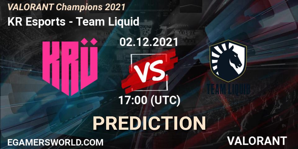 KRÜ Esports contre Team Liquid : prédiction de match. 02.12.21. VALORANT, VALORANT Champions 2021