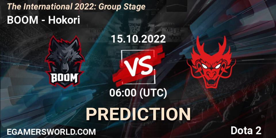 BOOM contre Hokori : prédiction de match. 15.10.22. Dota 2, The International 2022: Group Stage