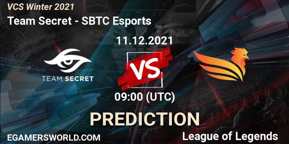 Team Secret contre SBTC Esports : prédiction de match. 11.12.21. LoL, VCS Winter 2021