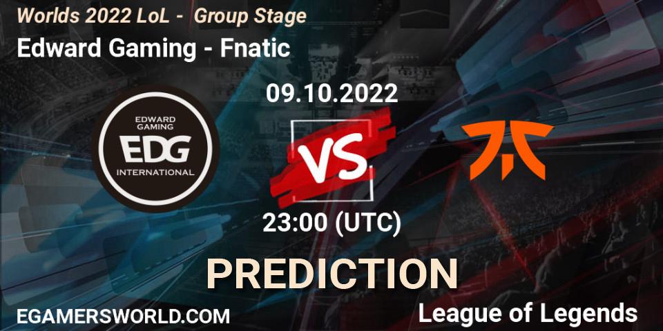 Edward Gaming contre Fnatic : prédiction de match. 09.10.2022 at 23:00. LoL, Worlds 2022 LoL - Group Stage