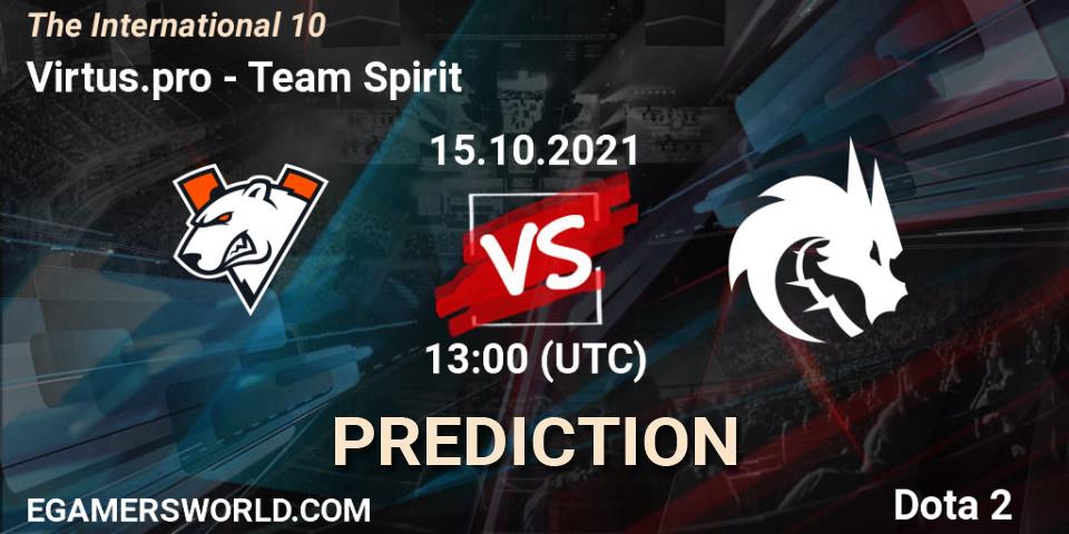 Virtus.pro contre Team Spirit : prédiction de match. 15.10.2021 at 13:14. Dota 2, The Internationa 2021