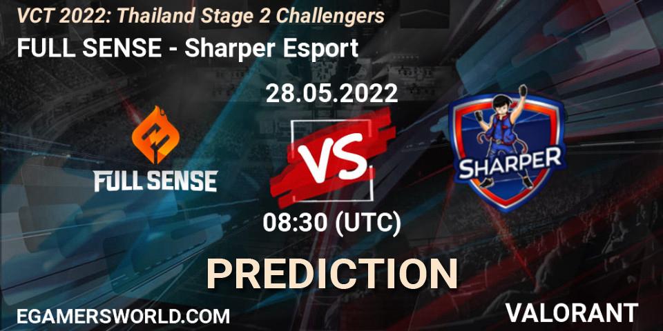 FULL SENSE contre Sharper Esport : prédiction de match. 28.05.2022 at 08:30. VALORANT, VCT 2022: Thailand Stage 2 Challengers