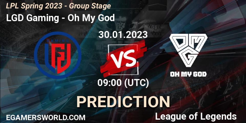 LGD Gaming contre Oh My God : prédiction de match. 30.01.23. LoL, LPL Spring 2023 - Group Stage