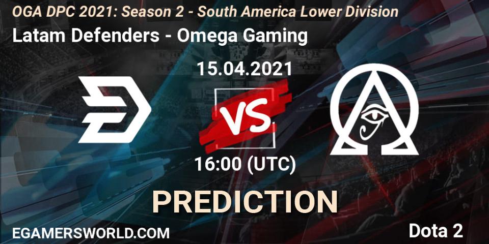 Latam Defenders contre Omega Gaming : prédiction de match. 15.04.2021 at 16:01. Dota 2, OGA DPC 2021: Season 2 - South America Lower Division 