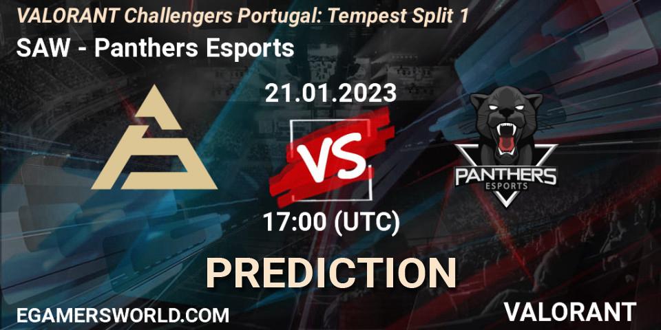 SAW contre Panthers Esports : prédiction de match. 21.01.23. VALORANT, VALORANT Challengers 2023 Portugal: Tempest Split 1