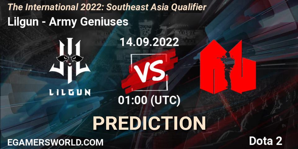 Lilgun contre Army Geniuses : prédiction de match. 14.09.22. Dota 2, The International 2022: Southeast Asia Qualifier