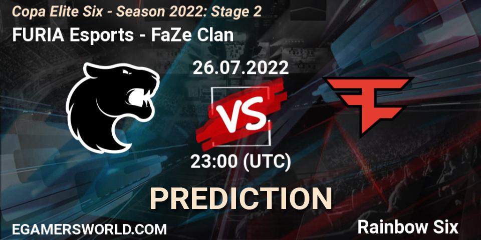 FURIA Esports contre FaZe Clan : prédiction de match. 26.07.2022 at 23:00. Rainbow Six, Copa Elite Six - Season 2022: Stage 2