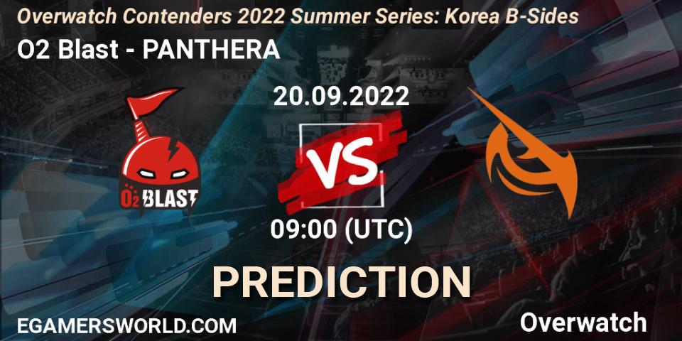O2 Blast contre PANTHERA : prédiction de match. 20.09.2022 at 09:00. Overwatch, Overwatch Contenders 2022 Summer Series: Korea B-Sides