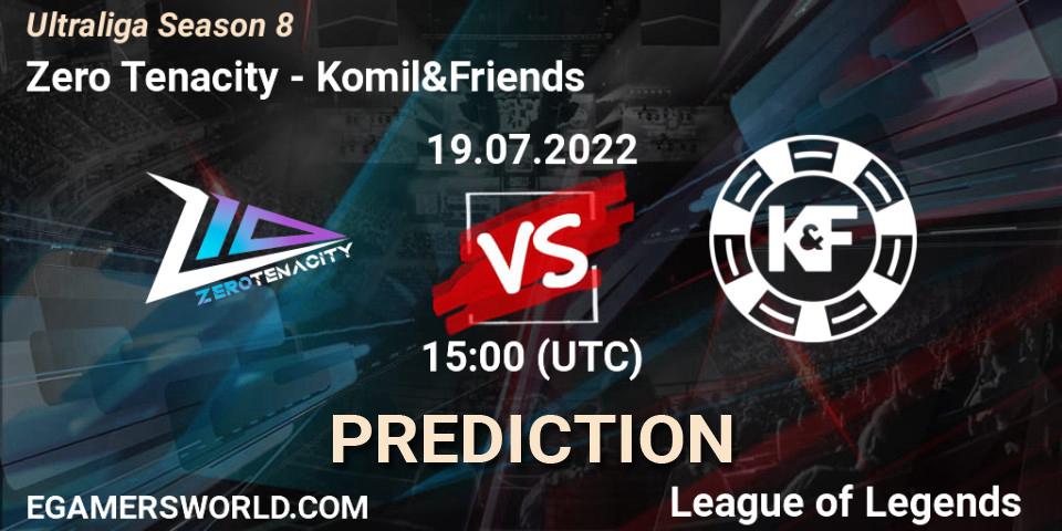 Zero Tenacity contre Komil&Friends : prédiction de match. 19.07.2022 at 15:00. LoL, Ultraliga Season 8