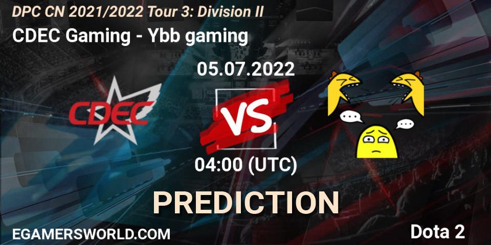 CDEC Gaming contre Ybb gaming : prédiction de match. 05.07.22. Dota 2, DPC CN 2021/2022 Tour 3: Division II