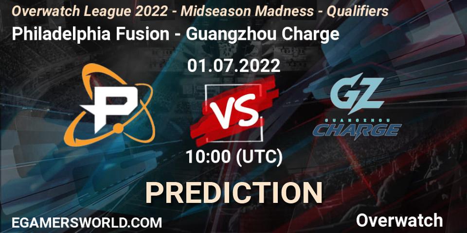 Philadelphia Fusion contre Guangzhou Charge : prédiction de match. 08.07.2022 at 10:00. Overwatch, Overwatch League 2022 - Midseason Madness - Qualifiers