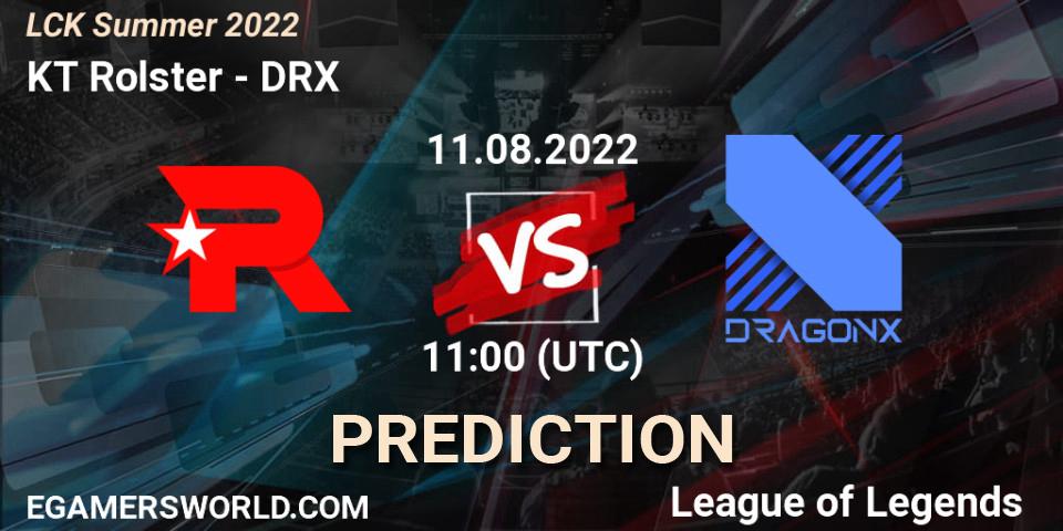 KT Rolster contre DRX : prédiction de match. 11.08.2022 at 11:00. LoL, LCK Summer 2022