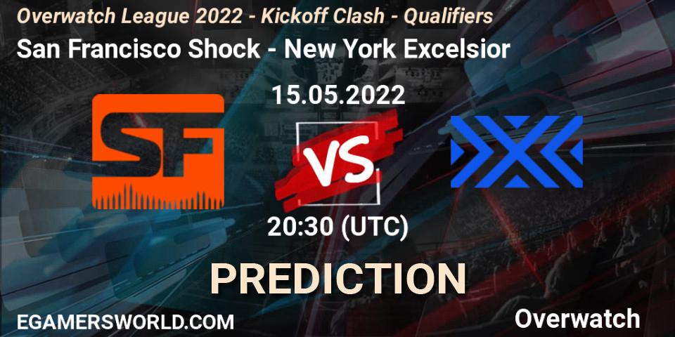 San Francisco Shock contre New York Excelsior : prédiction de match. 15.05.2022 at 20:45. Overwatch, Overwatch League 2022 - Kickoff Clash - Qualifiers