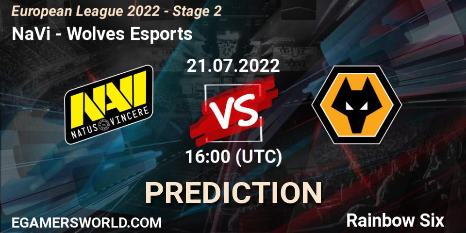 NaVi contre Wolves Esports : prédiction de match. 21.07.2022 at 18:00. Rainbow Six, European League 2022 - Stage 2