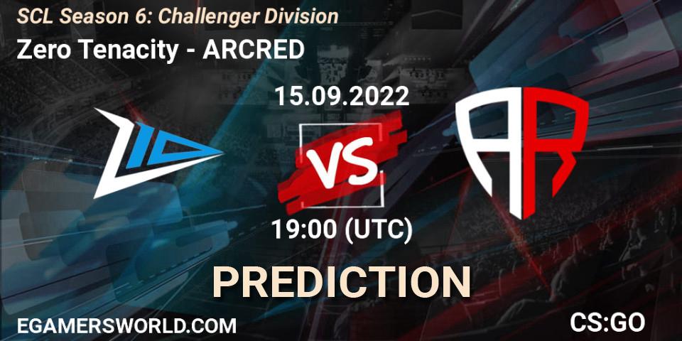 Zero Tenacity contre ARCRED : prédiction de match. 15.09.2022 at 19:00. Counter-Strike (CS2), SCL Season 6: Challenger Division
